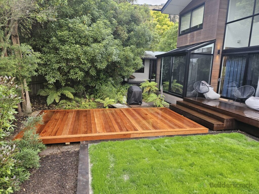 Fresh timber deck designed by Deck Builders Christchurch with expert service from Fence Builders Christchurch.